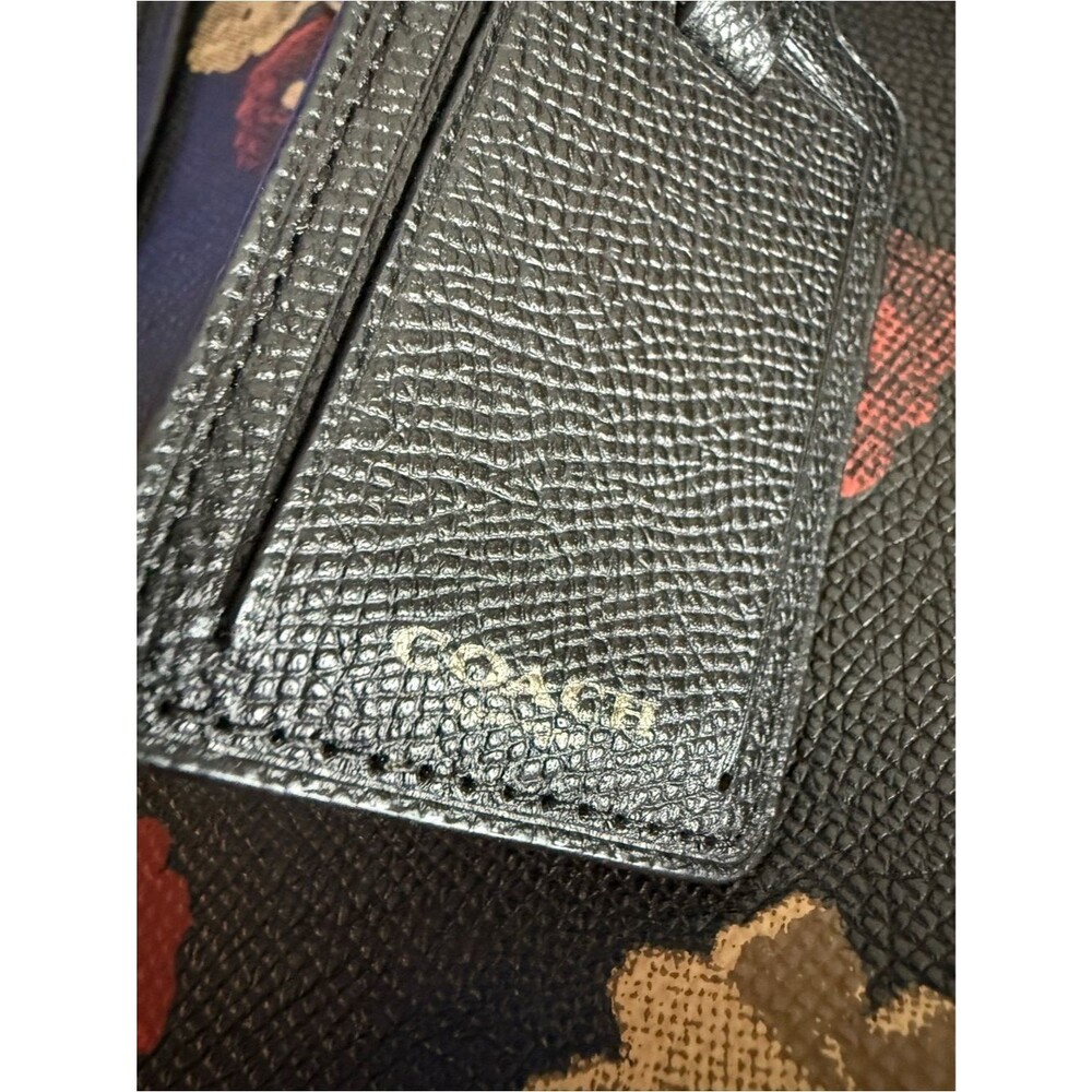 Coach Black Floral Tote with Red and Tan Bloom Print - Picture 6 of 15